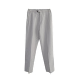 CHICMY Seasonal new small suit pants, men's loose and straight cropped pants with a drooping feel, Korean version thin off white casual pants