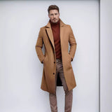 winter outfits men 2024 Coat Men's Mid-Length Solid Color Autumn and Winter Woolen Overcoat Warm Youth Overcoat Jacket