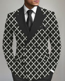 suit Men's Printed Double-Sided Split Suit Jacket Urban Fashion Slim Casual Small Suit