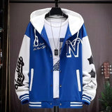 winter outfits men Spring and Autumn Hooded Baseball Uniform Boys Youth Gas Jacket Jacket Middle School Student Coat Fashion