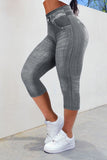 Chicmy-Plain Casual Tight Capris Leggings