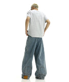 Chicmy- RT No. 11407 WASHED BLUE REVERSED STRAIGHT DENIM JEANS