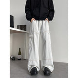 mens fashion American High Street White Workwear Jeans Men's plus Size Pants Open Line Straight Casual Pants