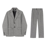 Chicmy-2026 Fall Outfits Christmas Thanksgiving Gift New Year's Eve Outfits nye Outfits chic. 3333 KNITTED GRAY BLAZER JK & PANTS (TOP & BOTTOM)