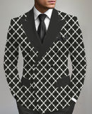 suit Men's Printed Double-Sided Split Suit Jacket Urban Fashion Slim Casual Small Suit