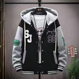 winter outfits men Spring and Autumn Hooded Baseball Uniform Boys Youth Gas Jacket Jacket Middle School Student Coat Fashion