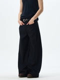 Chicmy- RT No. 12626 BLACK STRAIGHT MASSUGU PANTS