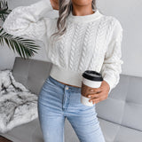 winter outfits men 2024 Autumn and Winter Twist Waist Knitted Navel Sweater Women's Clothing