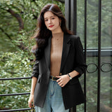 business casual outfits Autumn New Green Casual Suit Jacket Women's Korean-Style Loose Temperament High-Grade Fried Street Suit Jacket