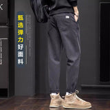 sweatpants outfit men Casual Pants Men's Ankle-Length Ankle-Tied Pants Spring and Autumn New Straight Loose Harem Overalls Long Pants Men's Pants