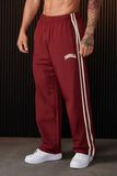 sweatpants outfit men Men's Sports Pants Double Stitching Printed Casual Pants Gym Sports Fitness Mid-Waist Straight Pants