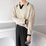 Chicmy-2026 Fall Outfits Christmas Thanksgiving Gift New Year's Eve Outfits nye Outfits chic. 9756 CONTRAST KNITTED SWEATER TOP