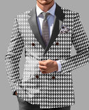 suit Men's Printed Double-Sided Split Suit Jacket Urban Fashion Slim Casual Small Suit