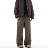 Chicmy- RT No. 11204 BROWN RECONSTRUCTED RELAX STRAIGHT JEANS