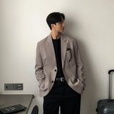 suits men Spring and Autumn Men's Jacket Korean-Style Casual Simple Suit Draping Single-Breasted Solid Color High-Grade Non-Ironing