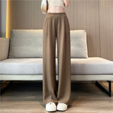 business casual outfits Suit Wide-Leg Women's Summer Thin New High Waist Draping Pants Women's Loose Slimming Casual Straight Pants Fashion Batch