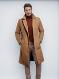 winter outfits men 2024 Coat Men's Mid-Length Solid Color Autumn and Winter Woolen Overcoat Warm Youth Overcoat Jacket