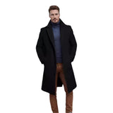 winter outfits men 2024 Coat Men's Mid-Length Solid Color Autumn and Winter Woolen Overcoat Warm Youth Overcoat Jacket