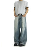 Chicmy- RT No. 11407 WASHED BLUE REVERSED STRAIGHT DENIM JEANS