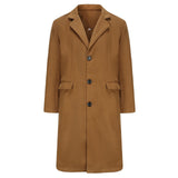 winter outfits men Men's Coat New Color British Men's Long Trench Coat Woolen Coat Men's Woolen Coat