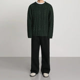 Chicmy-2026 Fall Outfits Christmas Thanksgiving Gift New Year's Eve Outfits nye Outfits chic. 10183 DARK GREEN TWIST KNITTED SWEATER