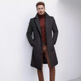 winter outfits men 2024 Coat Men's Mid-Length Solid Color Autumn and Winter Woolen Overcoat Warm Youth Overcoat Jacket