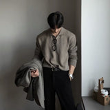 old money outfits men Trendy Men's Lapel Sweater Men's Designer Polo Collar Skin-Friendly Loose Sweater