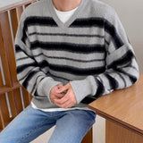 Chicmy-2026 Fall Outfits Christmas Thanksgiving Gift New Year's Eve Outfits nye Outfits chic. 3280 V-NECK STRIPED KNITTED SWEATER