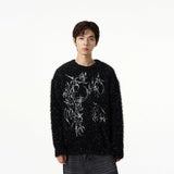 Chicmy-2026 Fall Outfits Christmas Thanksgiving Gift New Year's Eve Outfits nye Outfits chic. 12000 KNIT BLACK GRAPHIC CYBERSIGILISM SWEATER