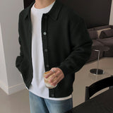 mens fashion Early Autumn Dark Green Lapel Sweater Cardigan Coat Men's Sweater Korean Men's Fashion Casual