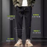 sweatpants outfit men Casual Pants Men's Ankle-Length Ankle-Tied Pants Spring and Autumn New Straight Loose Harem Overalls Long Pants Men's Pants