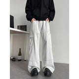 mens fashion American High Street White Workwear Jeans Men's plus Size Pants Open Line Straight Casual Pants