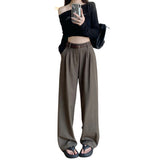 business casual outfits Suit Pants Women's Pants Thin White Loose Leg Suit Tube Mop 2024 Hanging Casual Casual Pants Wide