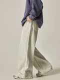Chicmy- RT No. 11272 CREAM BAGGY STRAIGHT DENIM JEANS