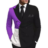 suit Men's Printed Double-Sided Split Suit Jacket Urban Fashion Slim Casual Small Suit