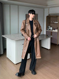 ChicMy-Fall Outfits -Autumn/Winter Coat Jacket INS Style Street Fashion Over-the-knee Mid-length Leather Coat