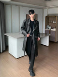 ChicMy-Fall Outfits -Autumn/Winter Coat Jacket INS Style Street Fashion Over-the-knee Mid-length Leather Coat