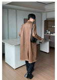 ChicMy-Fall Outfits -Autumn/Winter Coat Jacket INS Style Street Fashion Over-the-knee Mid-length Leather Coat