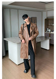 ChicMy-Fall Outfits -Autumn/Winter Coat Jacket INS Style Street Fashion Over-the-knee Mid-length Leather Coat