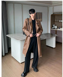 ChicMy-Fall Outfits -Autumn/Winter Coat Jacket INS Style Street Fashion Over-the-knee Mid-length Leather Coat