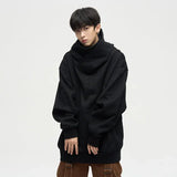 Chicmy- Oversize Fleece Hooded Ninja Sweatshirt