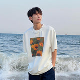 Chicmy- Oversized Sunflower Print T-Shirt