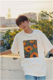 Chicmy- Oversized Sunflower Print T-Shirt