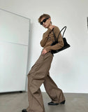 Chicmy- Pleated Wide-Leg High-Waist Pants