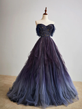 Chicmy-Cyber Monday Christmas party outfits Dark starry sky purple tulle long prom dress purple evening dress BD19