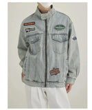 ChicMy-Fall Outfits -Autumn/Winter Coat Jacket INS Style Street Fashion Racing Print Label Denim Jacket