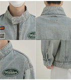 ChicMy-Fall Outfits -Autumn/Winter Coat Jacket INS Style Street Fashion Racing Print Label Denim Jacket