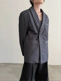 Chicmy- Relaxed Fit Vertical Striped Blazer