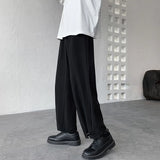 CHICMY-Spring Casual Trousers for Men Straight Loose High-end Trousers Trend Solid Color Drape Suit Pants Stretch Men Ninth Trousers