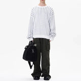 Chicmy-Winter Outfits Men chill guy Autumn Men's Luxury Striped Knit Pullover Sweater Long Sleeve Casual Streetwear Loose Stylish Leisure Korean Popular Knitwear